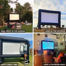 Inflatable Projector Screen 16ft Inflatable Movie Screen Outdoor with Air Blower and Storage Bag, Easy Set up, Front and Rear Projection for Outdoor Movie Night Backyard Pool Fun
